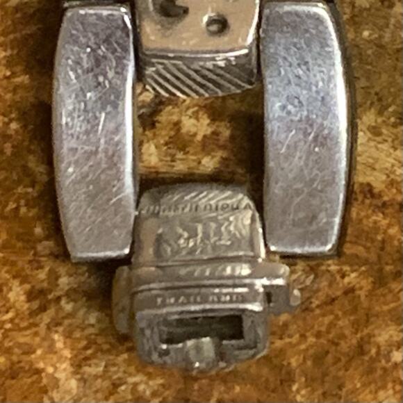 Judith Ripka Bracelet Sterling Silver, Black Onyx, MOP, and CZ Hinged 7.75 Inch - Picture 6 of 11